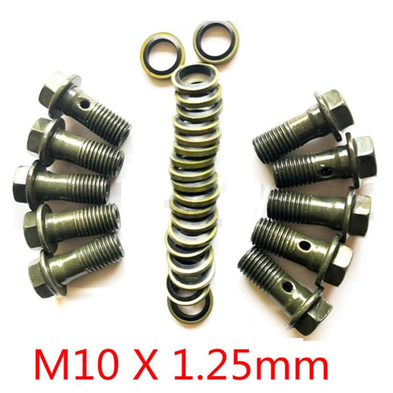 Motorcycle Double Banjo Bolt M10 *1.25Pitch Brake Dual Line Hose Dirt Pi.l8