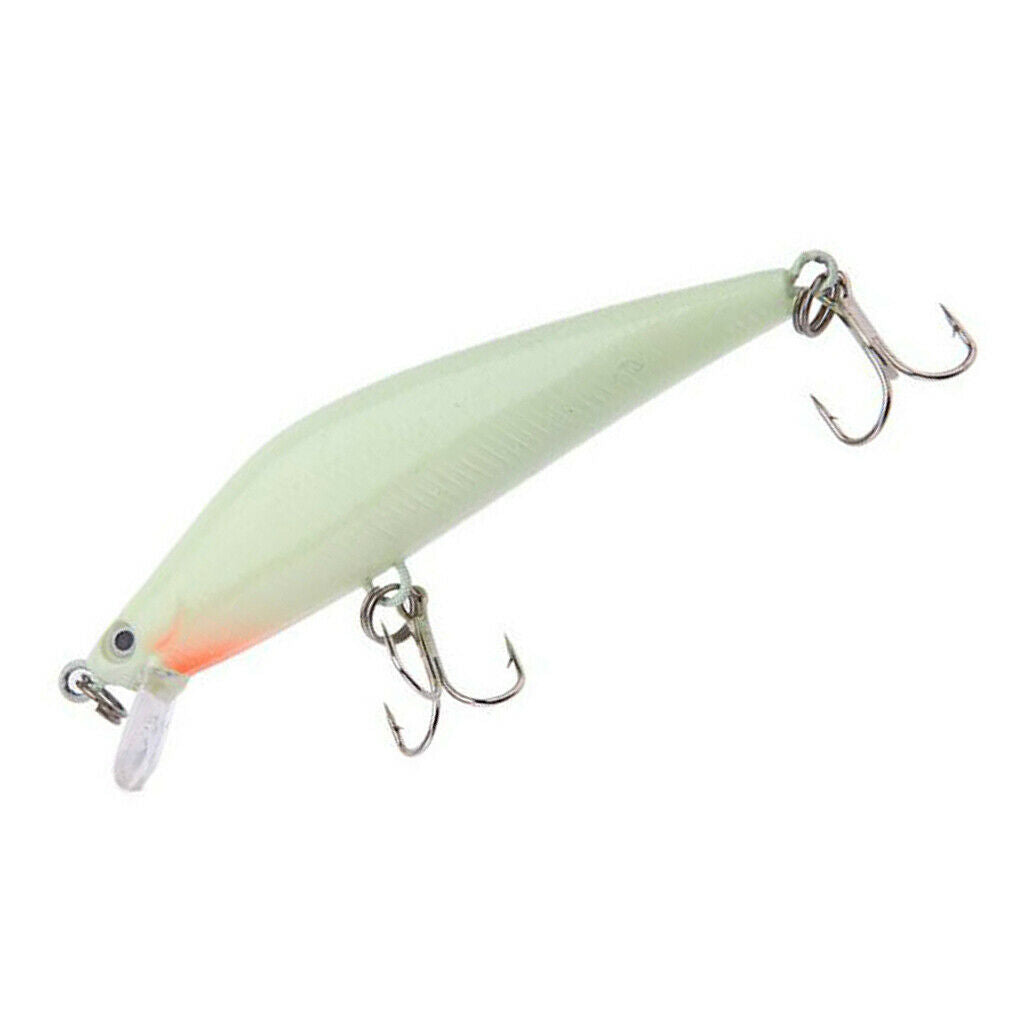 Luminous Night Bait Minnow Lure Hard Bait Fishing Tools Hooks 8.2cm 8g