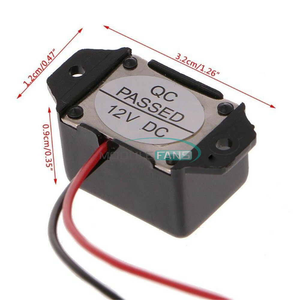 2PCS DC12V 85dB Mini Electronic Alarm Buzzer Constant Tone 8-15V