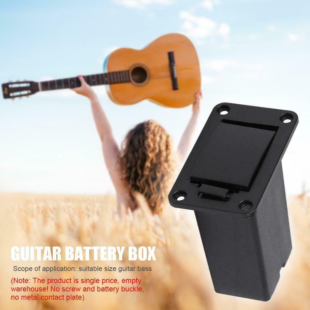 1pc Black Plastic Bass Pickup Active Guitar 9V Battery Box Guitar Accessory @
