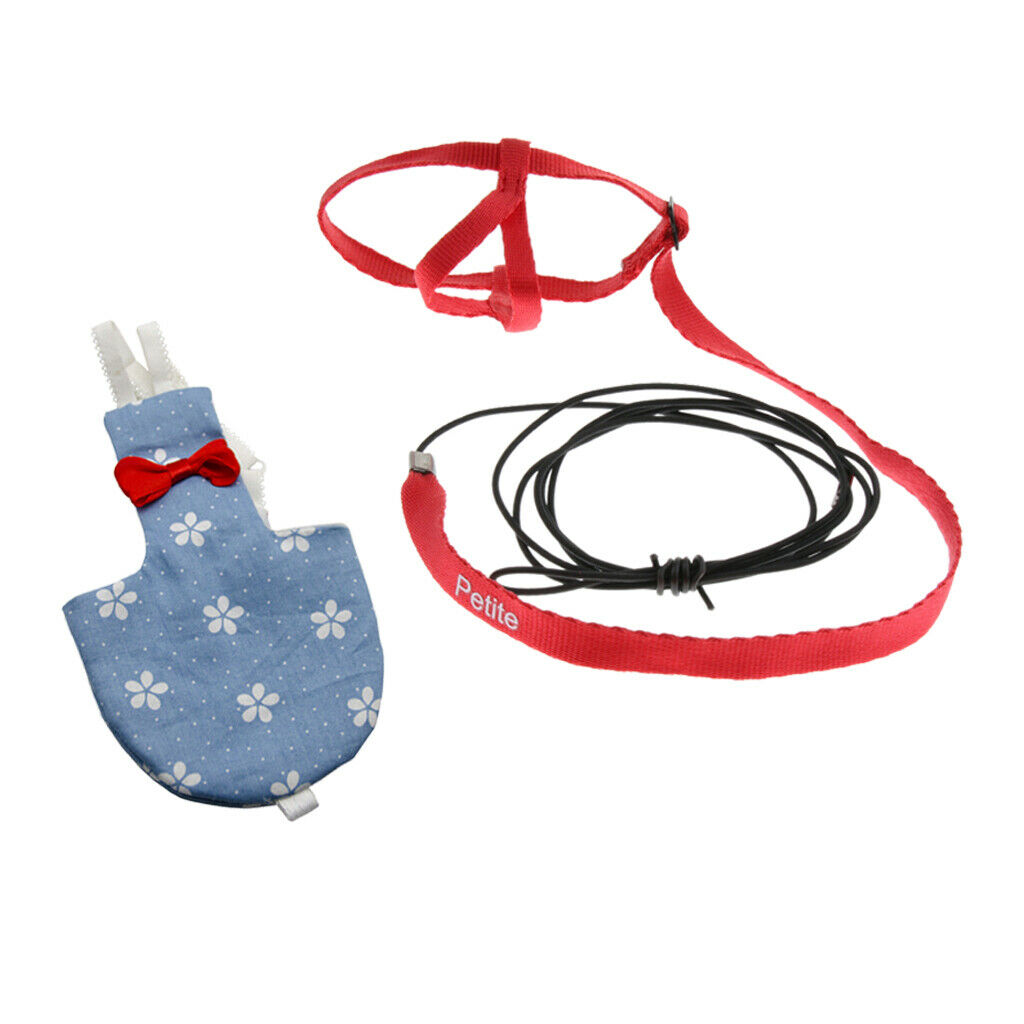 Pet Bird Nappy Diaper and Training Leash Harness for 75-110g Small Parrots