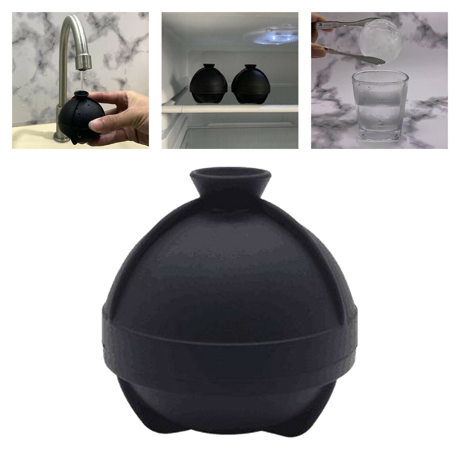 Large Round Ice Ball Molds 6cm Silicone Sphere Ice Molds for Cocktails