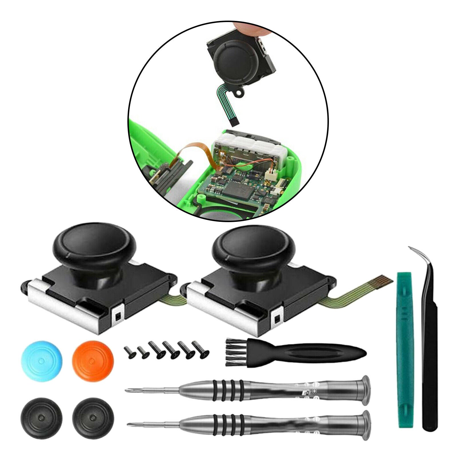17Pcs Joystick Replacement Thumbstick Repair Set for  Switch Joy-Con