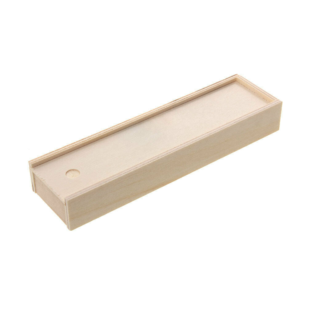 Prettyia Wooden Unfinished Jewelry Box for Kid's DIY Craft Rectangle Shape