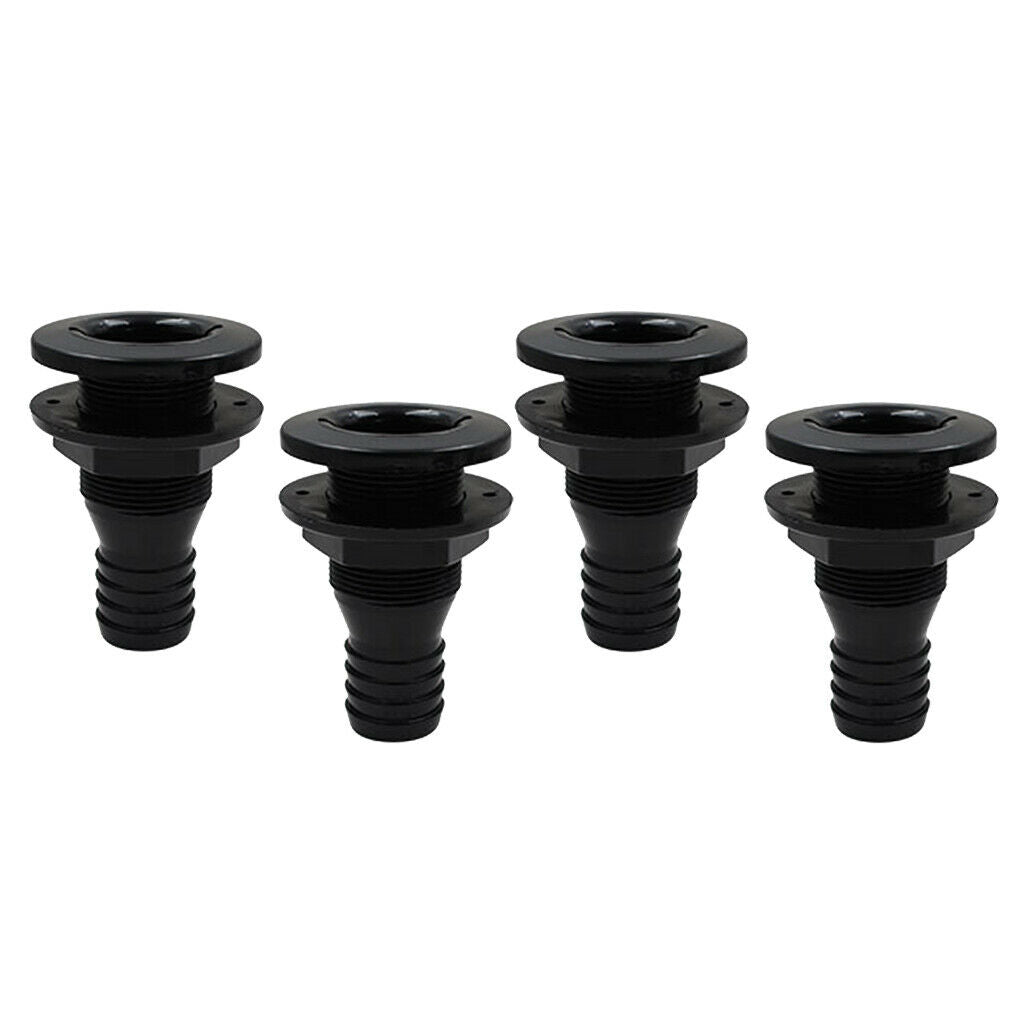 4x Durable 1'' Marine Thru-Hull Fittings Replacement Yacht Parts for Boat
