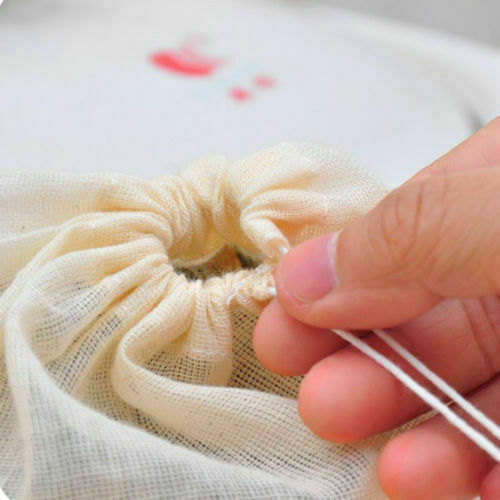 Reusable Eco Friendly Cotton Drawstring Muslin Bags (Natural Color)- SAMPLES