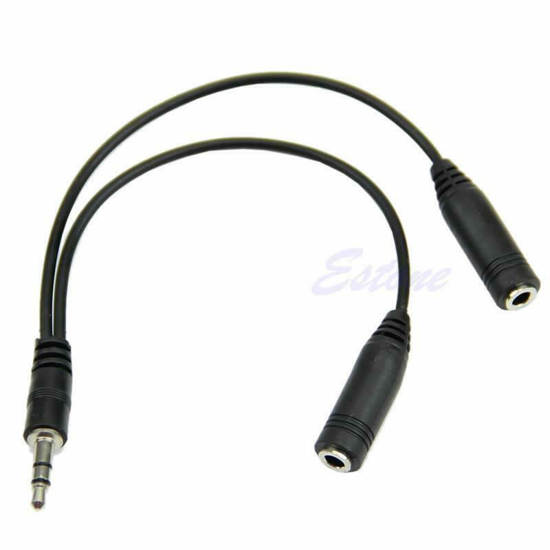 3.5mm 1/8 Male To 2 Dual Female Earphone Headphone Stereo Audio Y Splitter Cable