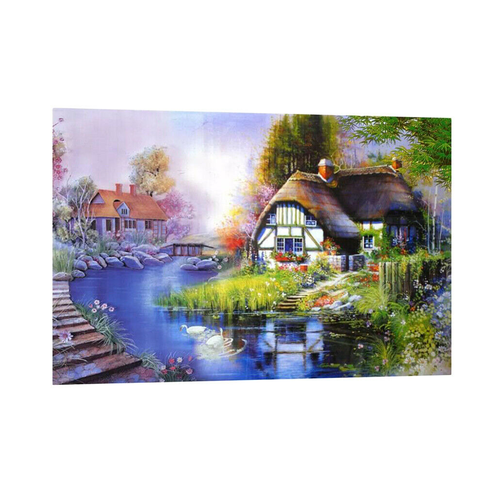 DIY Diamonds Painting Leisurely House Cross Crafts Stitch Kit for Home Decor