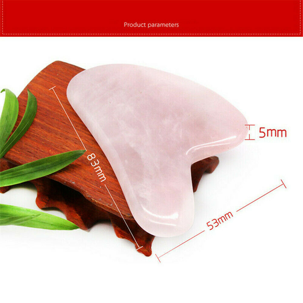 UK Rose Quartz Board Scraping Scraper Tool For Gua Sha Facial Care Face Massage