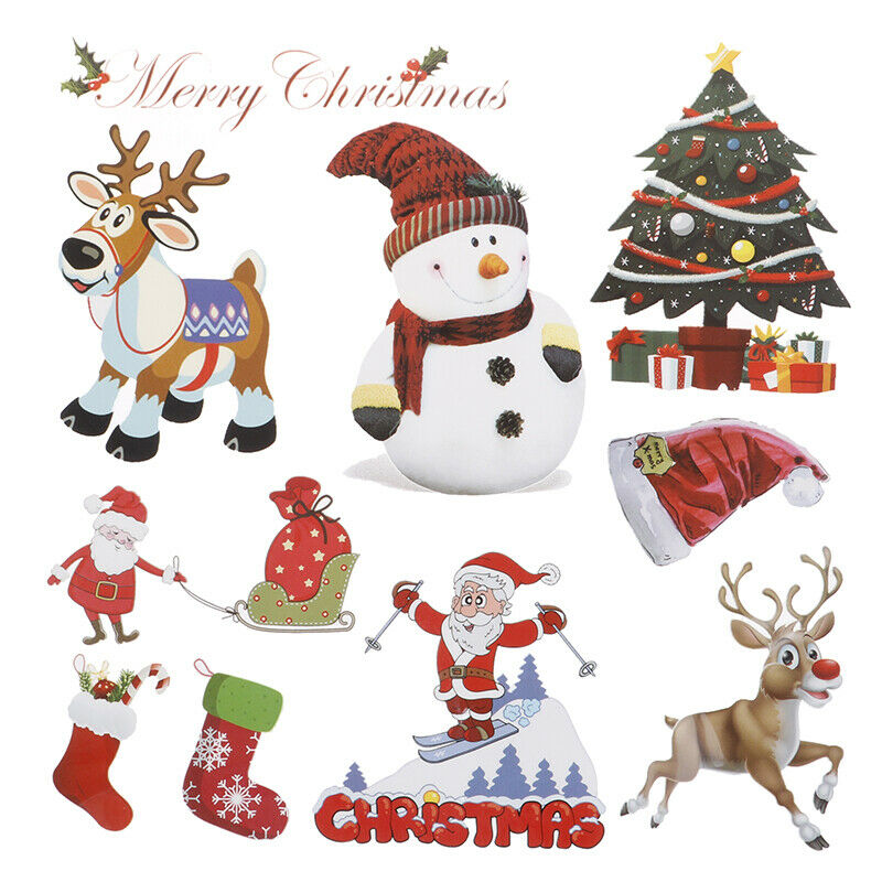 Christmas Stickers Iron On Applique Patches For Clothing Heat Transfer Pa.l8
