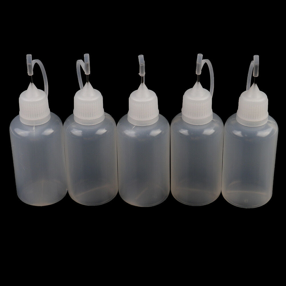 5Pcs 30ml plastic DIY paper quilling glue applicator needle squeeze bottl.l8