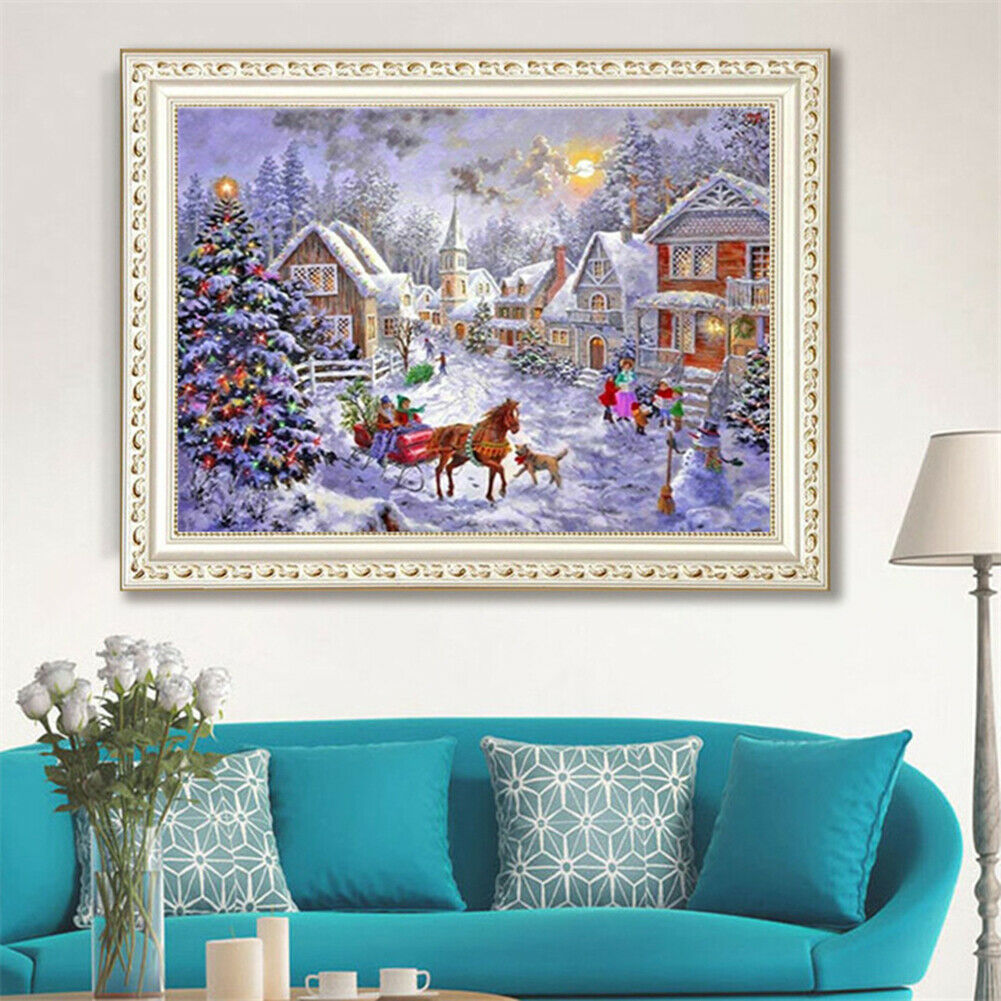 Reindeer Santa Claus 5D Full Drill Diamond Painting Embroidery Cross Stitch