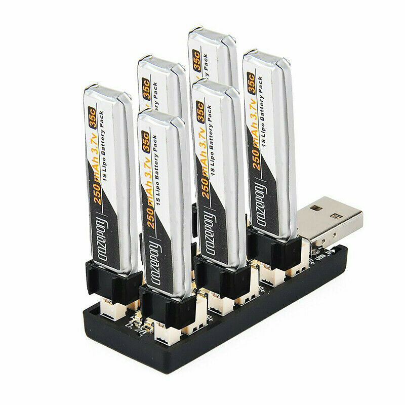1S LiPo Battery USB Charger 6 Channel 3.7V/4.20V for Tiny Whoop Blade Inductrix
