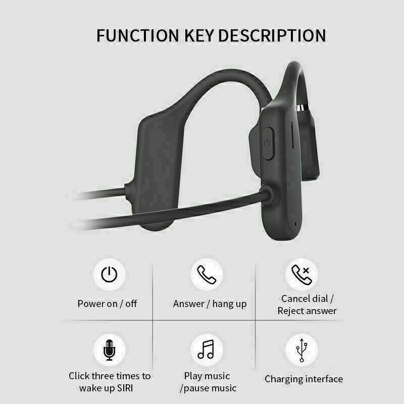 Bone Conduction Headphones Bluetooth 5.1 5.0 Outdoor Sport Open Ear Headphones