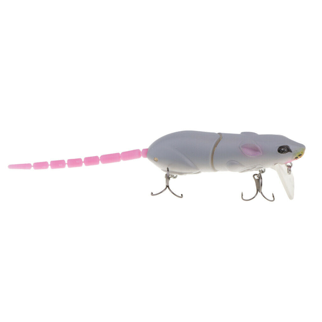 3pcs Hollow Body Mouse Rat Fishing Lures Mice Baits 15cm White/ Gray/ Black/
