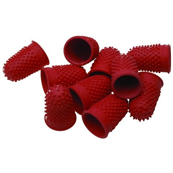 Qty 5 Quality Rubber red Thimblettes Thimble Finger Grips for Money, Paper etc