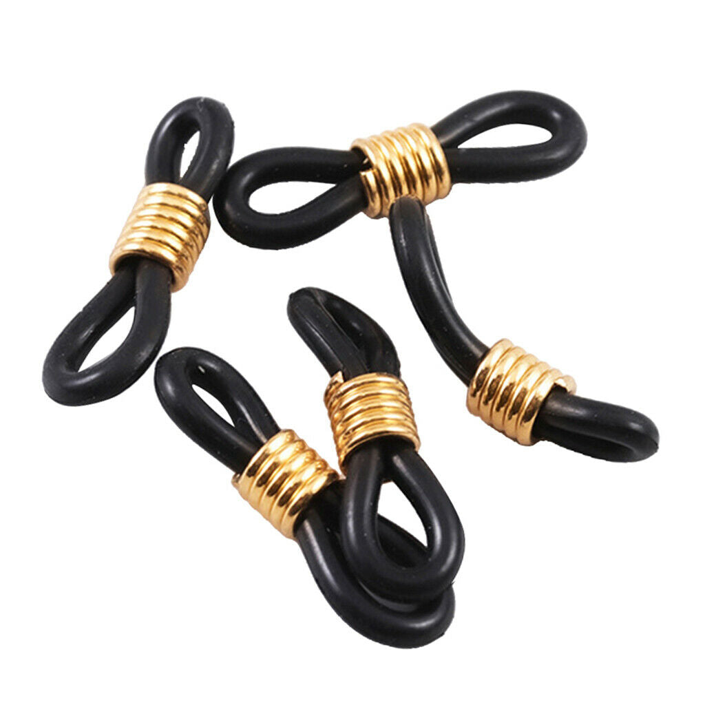 100Pc Rubber Connectors Ends Eyeglass Glasses Holder Repair Chain Cord Loop Ends