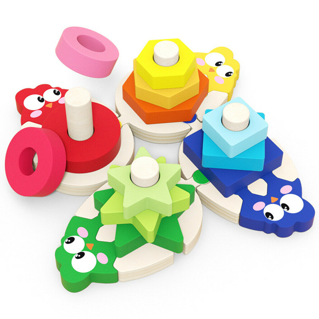 Montessori Wooden Stacking Toys Sensory Educational Developmental Toys