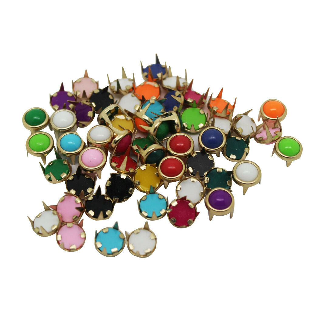 50pcs 8mm beaded rivets claw rivets DIY craft supplies for clothes