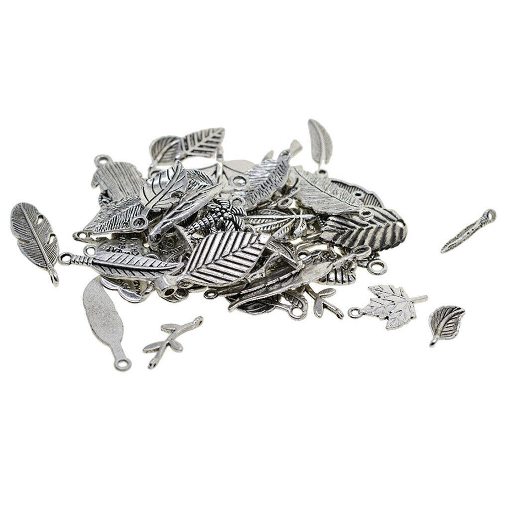 100g / Pack Assorted Leaves Shape Key Pendants Charms Bead Jewelry