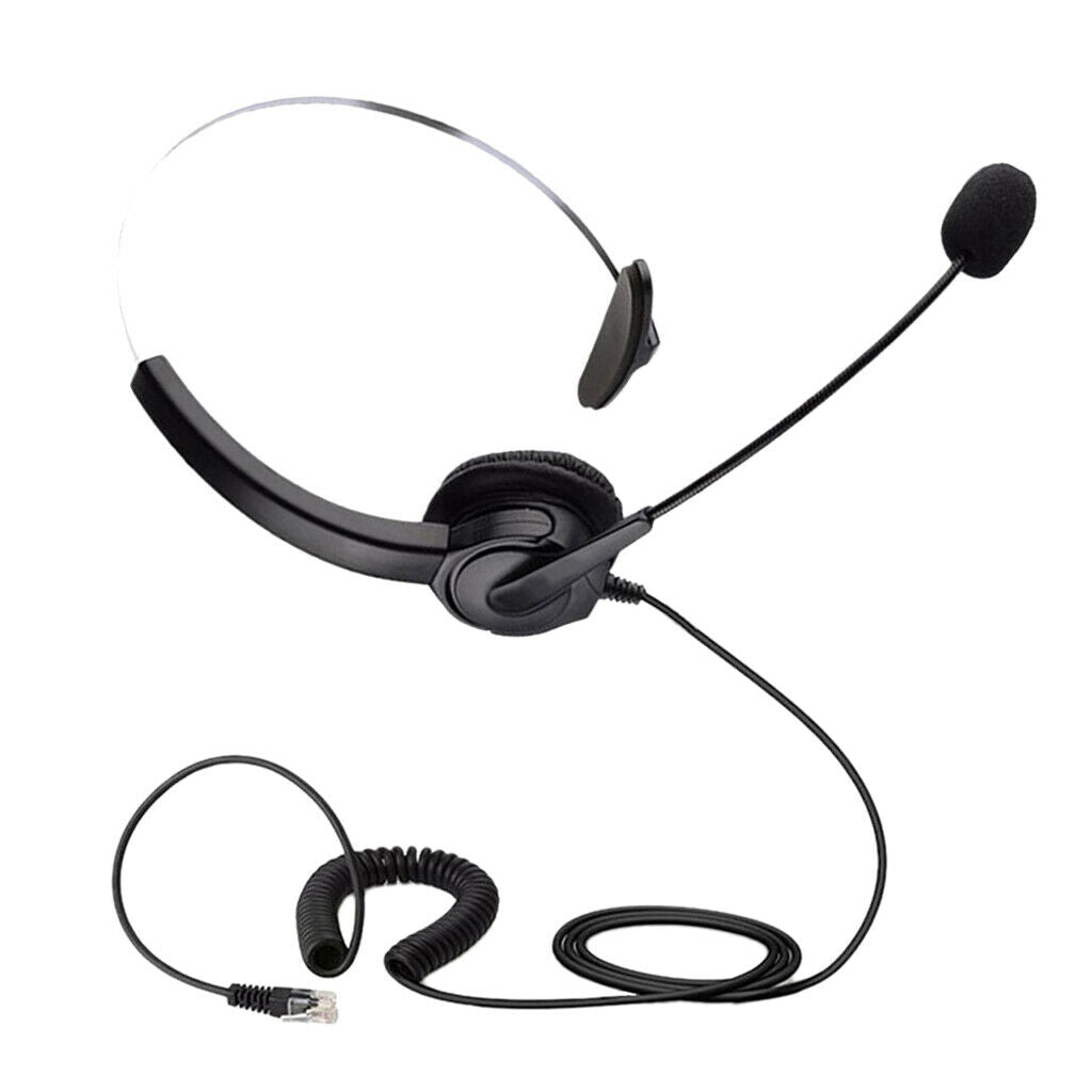 MagiDeal Call Center Hands-free RJ9 Headset Monaural Microphone for Office