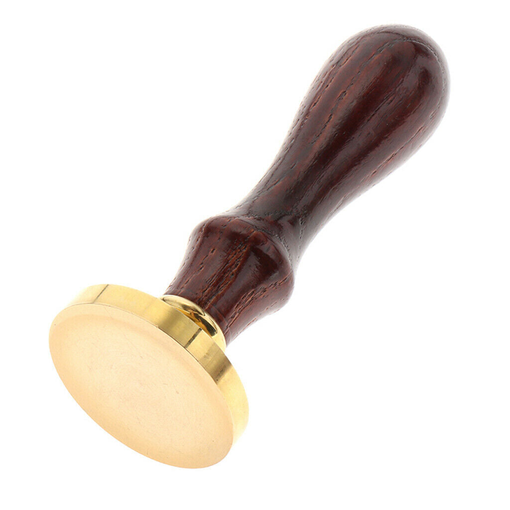 Exquisite Copper Sealing Wax Seal Stamp Wood Handle Patternless 04