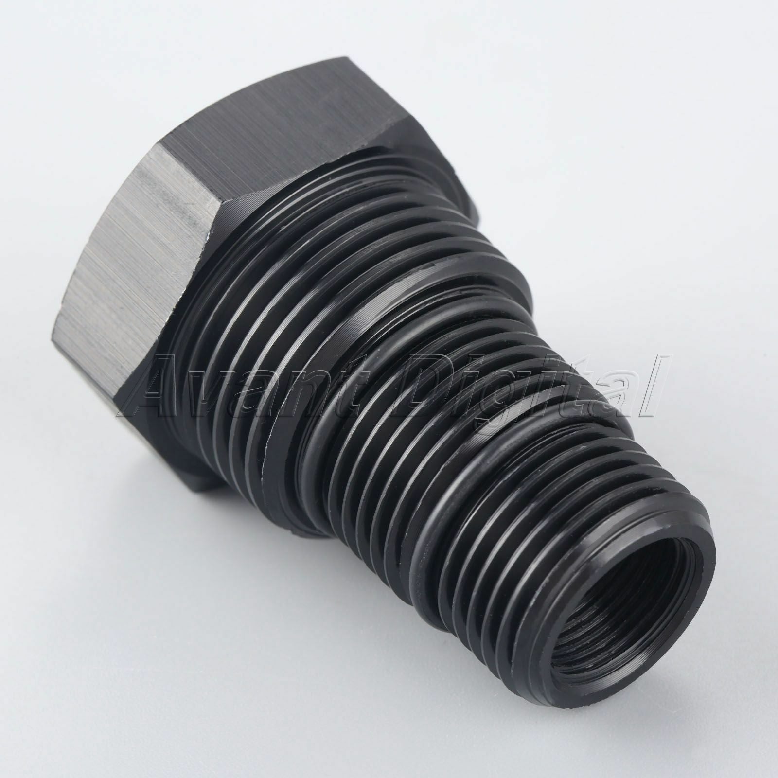 1/2-28 to 3/4-16,13/16-16, 3/4NPT Automotive Threaded Oil Filter Adapter Black