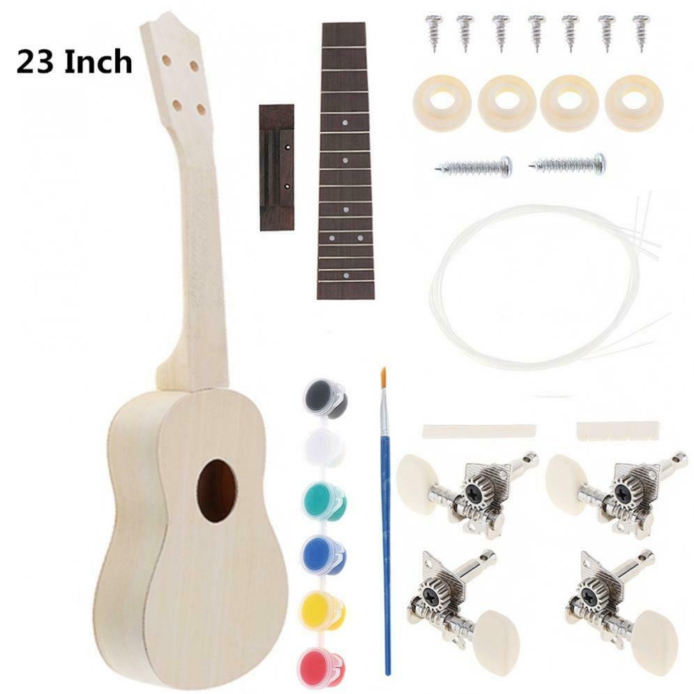 23'' Ukulele Handwork Painting DIY Kit Rosewood Fingerboard Hawaii Guitar
