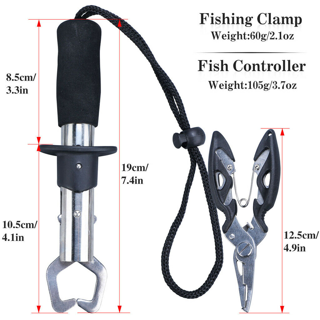 Secure Fishing Plier Scissor & Gripper Clip Clamp Grabber Grab Cutting Line
