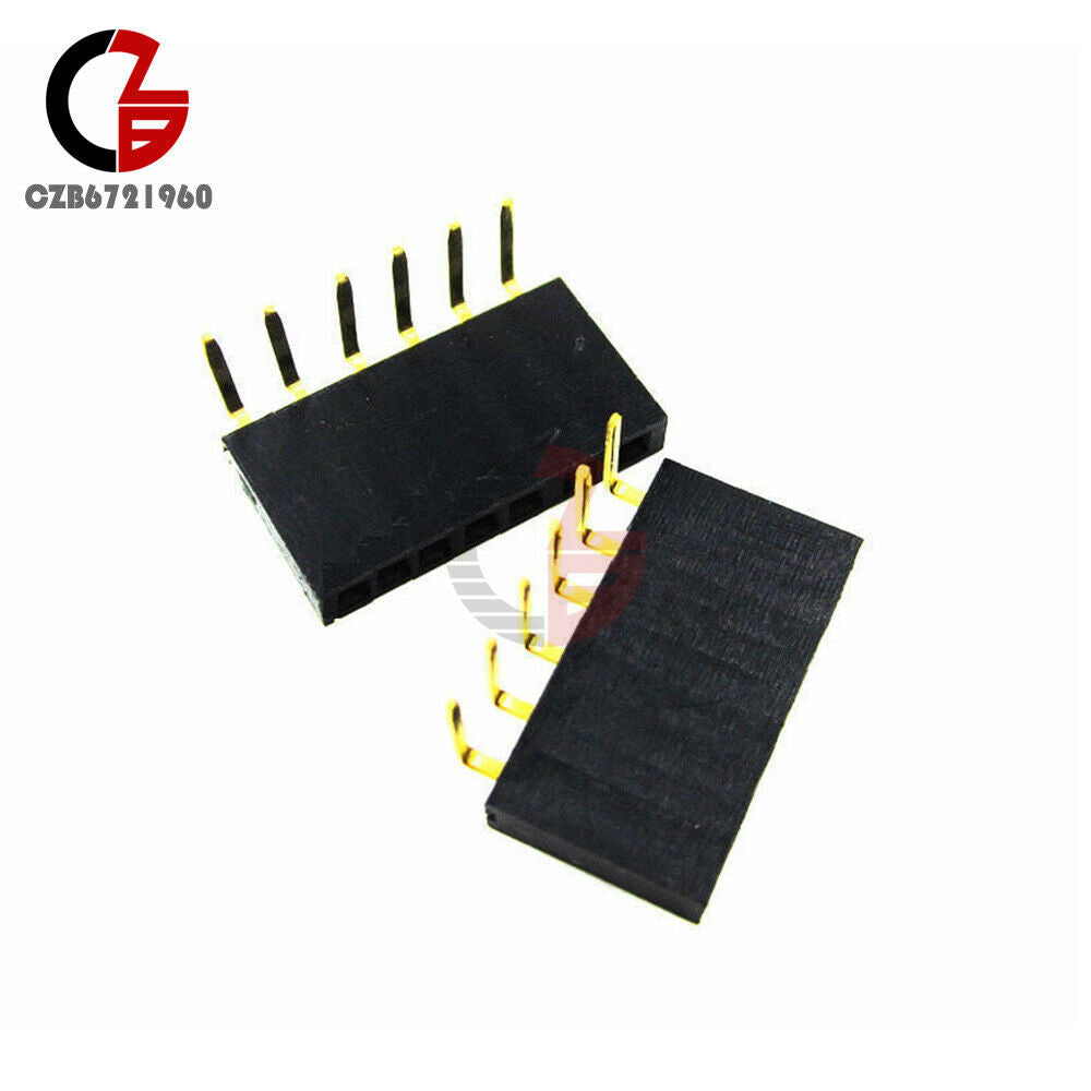 10PCS 1x6Pin Single Row Right Angle Female Connector 2.54mm Pitch Header Socket