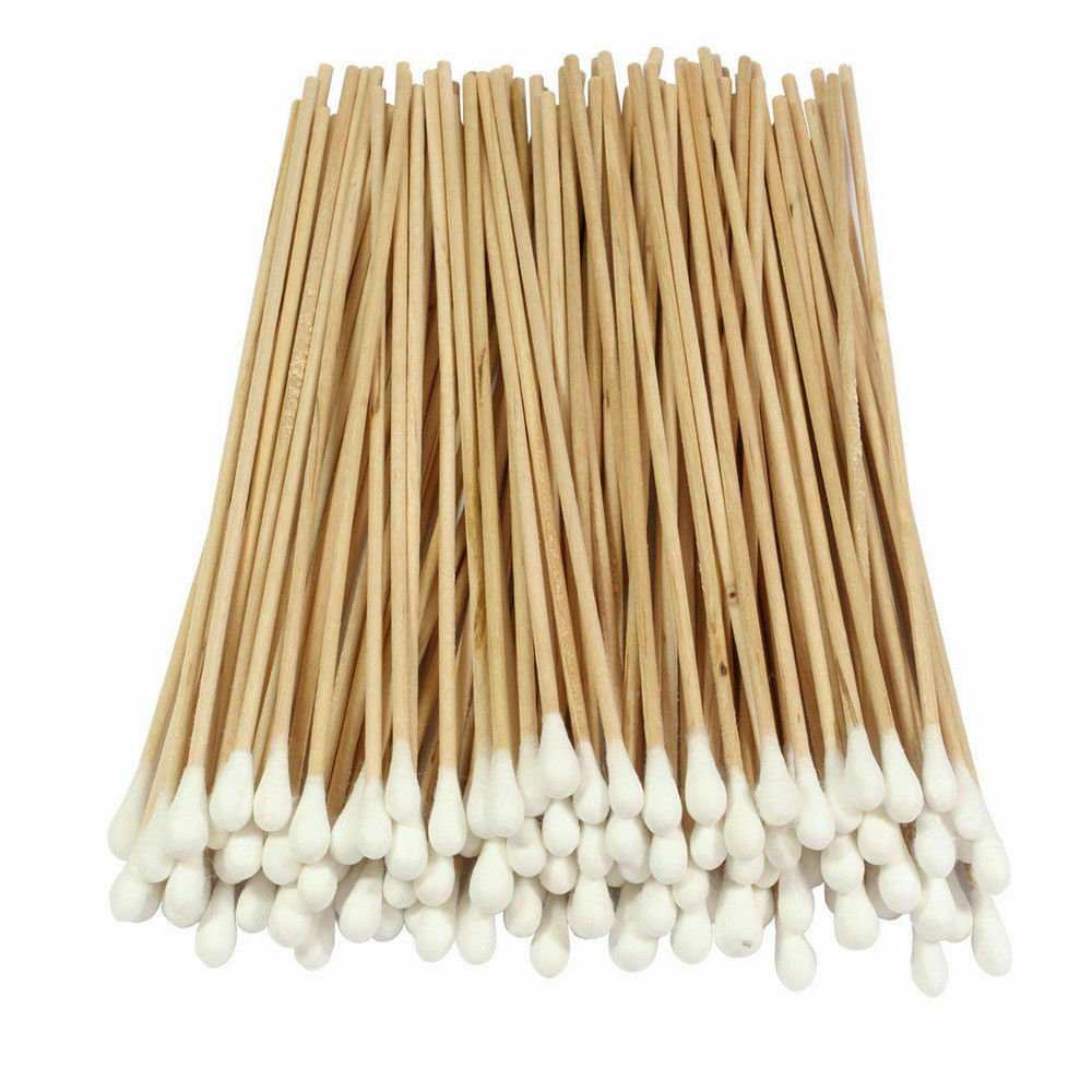 200 Pc Cotton Swab Applicator Q-tip Swabs 6" Extra Long Wood Handle Sturdy New !