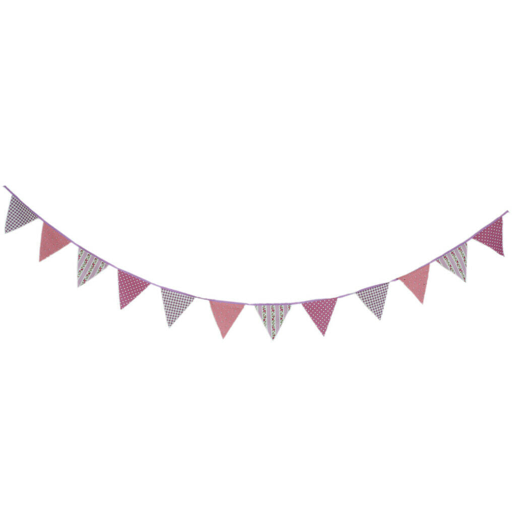 Tiny Flower Grid Triangle Flag Banner Bunting Garland Party Decorations