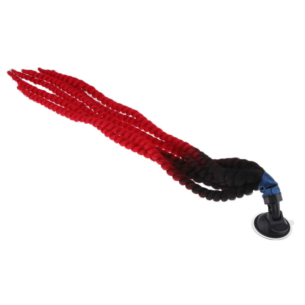 Handmade Decoration Punk Dirty Braid Motorcycle Helmet Ombre Black to Red