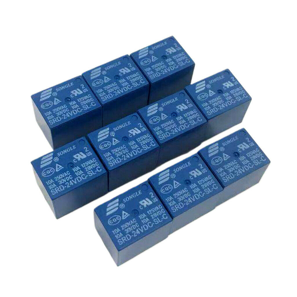 10pc Mini Power Relay SRD 24V SPDT Communication Automatic Control Blue New