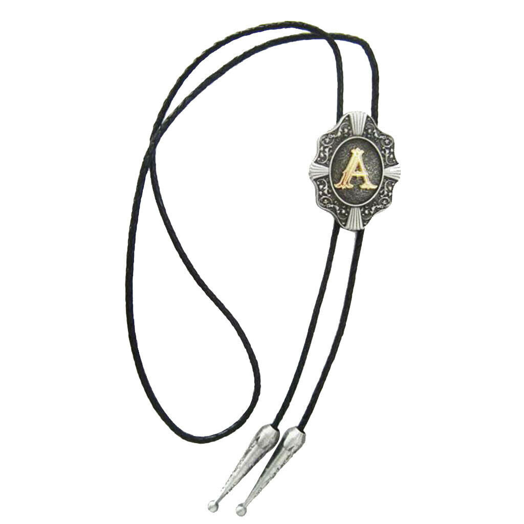 3 Pieces Initial Letter A C D Western Cowboy Rodeo Bolo Tie man Ornaments