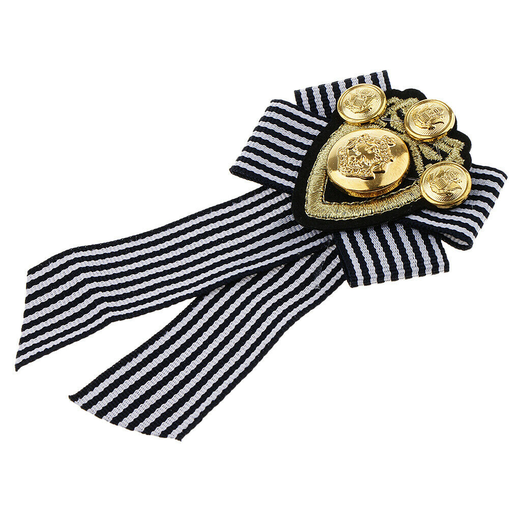 3Pcs Ladies Bowknot Bow Tie Suit Dress Shirt Necktie Striped Brooch Pin
