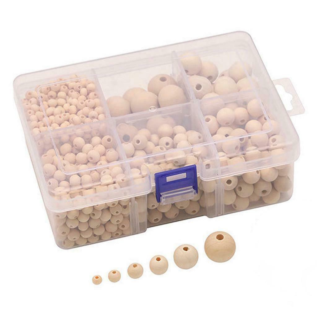 1150pcs Natural Wood Beads Unfinished Round Loose Beads Spacer for Craft Jewelry