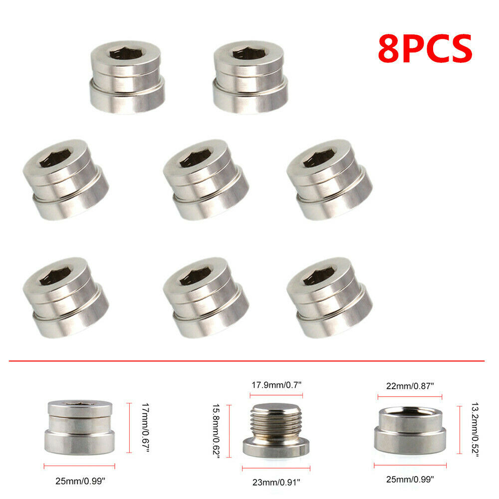 8x O2 Oxygen Sensor Adapter Weld On Bung &Plug Wideband Nut Cap Kit M18x15 Steel