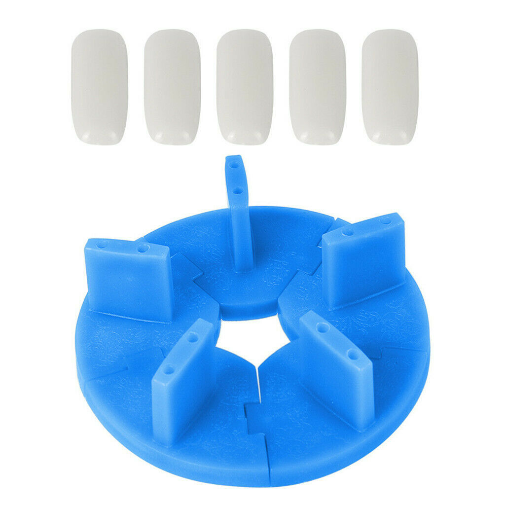 5Pcs  Nail Tips Round Removble Plastic Stand Set Salon Nail Art Display Holder