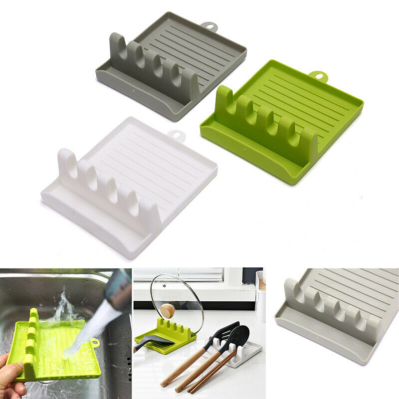 Kitchen Heat Resistant Spoon Rest Cooking Utensil Spatula Holder Storage .l8