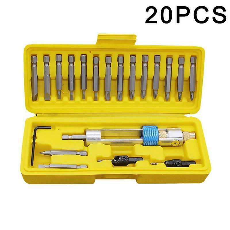 20Pcs High-Speed Steel Drill Bit Set Wind Screwdriver Dual-Use Multifunction