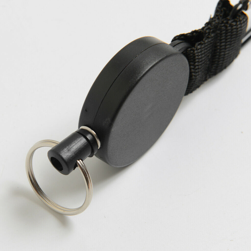 Prettyia Retractable Key Chain Badge Holder Steel  Ring Belt Buckle