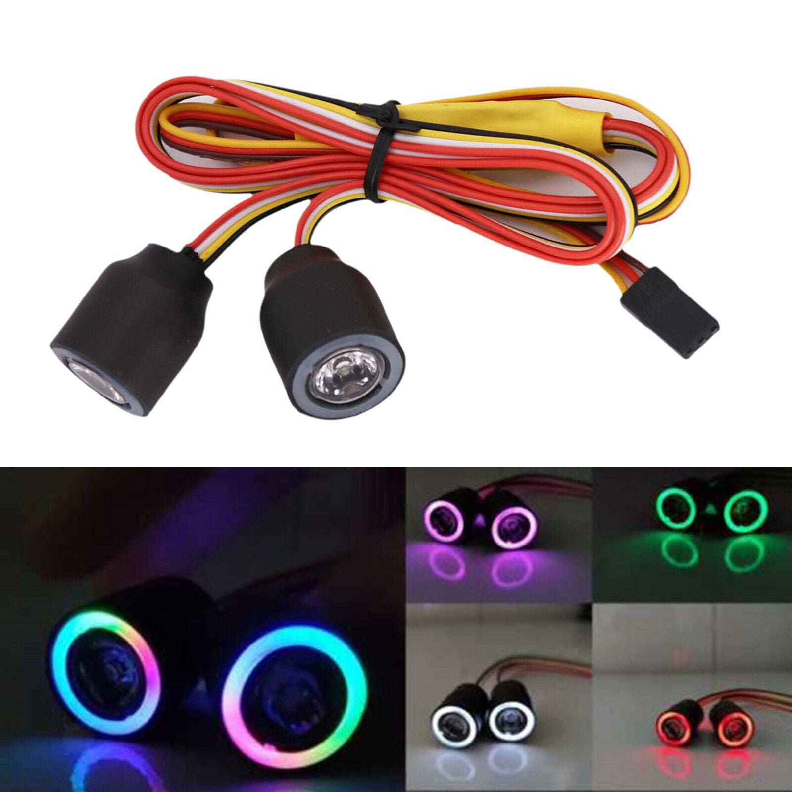 LEDs Headlights Lamps for SCX10 TRX4 D90 1/10 RC Rock Crawler Car Upgrade