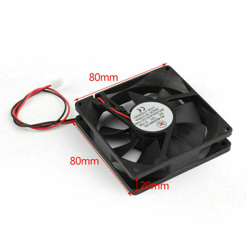 10x DC 12V 8cm 80x80x20mm 8020S 80mm CPU System brushless Cooling Fan 2pin A1