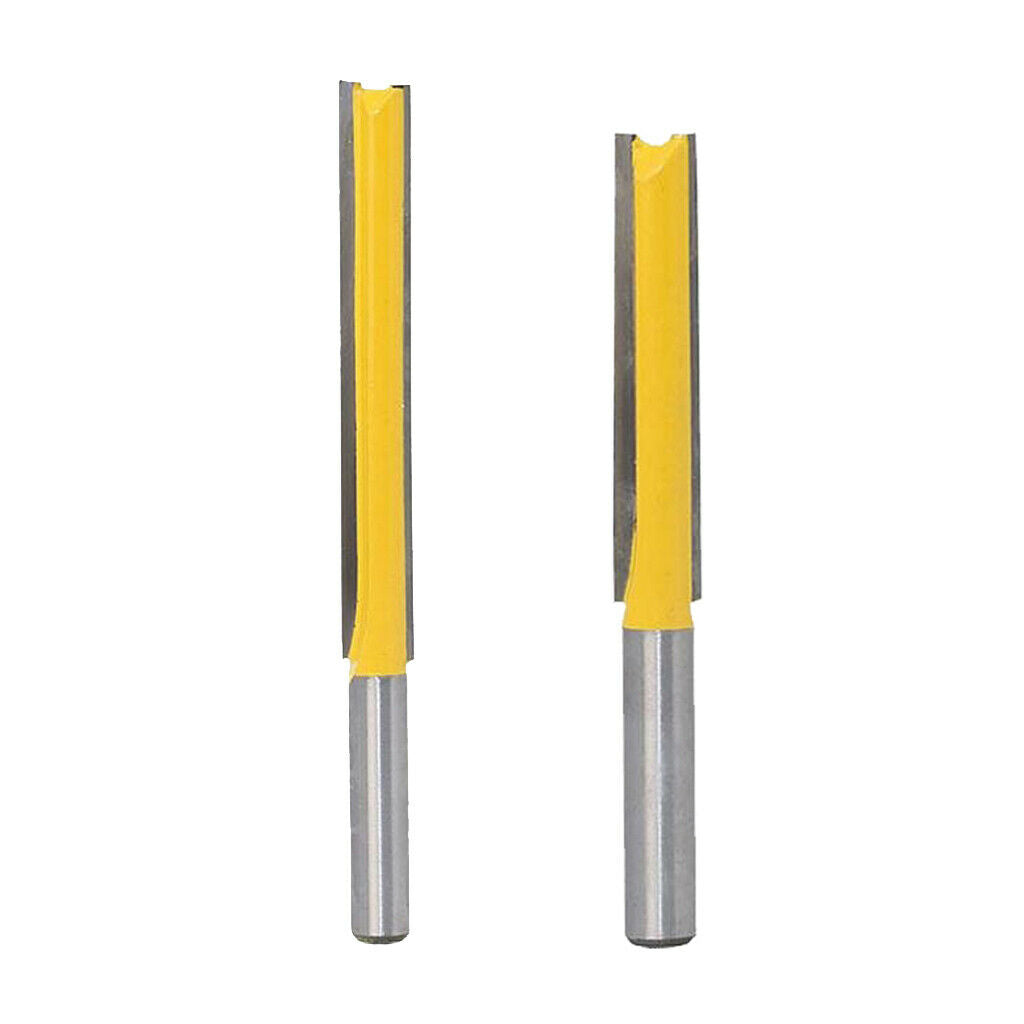 4pcs Edge 2 Flute 2'' Cutting Straight Shank Flush Trim Router Bit Slotted