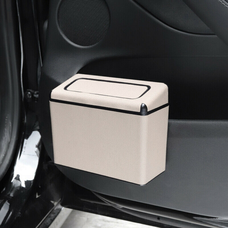 1PCS Car Leather Door Seat Back Hanging Trash Bag Garbage Case Can Waterproof