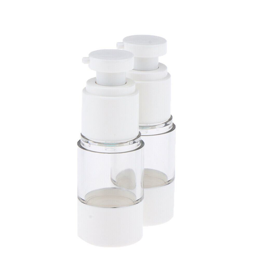 2X Empty Refillable Essence Vacuum Bottles Cosmetic Sample Containers 15ml