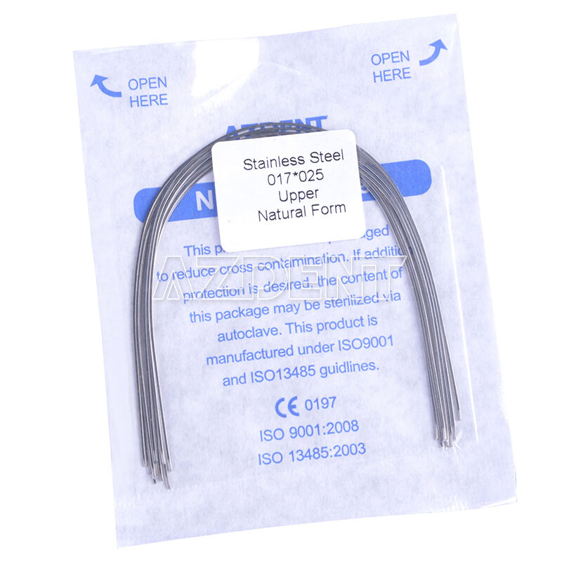 100X Dental Ortho Stainless Steel Arch Wires Rectangular 17X25 Upper Nature Form