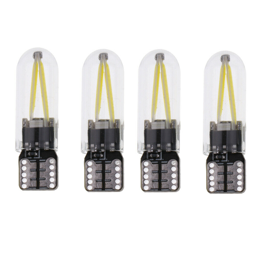4 Pack White T10 COB LED Super Bright Car Light Bulb 12V-24V Backup