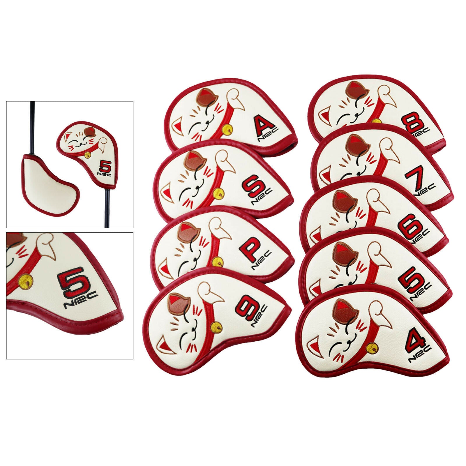 9PCS/Set Golf Club Head Covers, Waterproof Golf Iron Cover Dustproof Covers